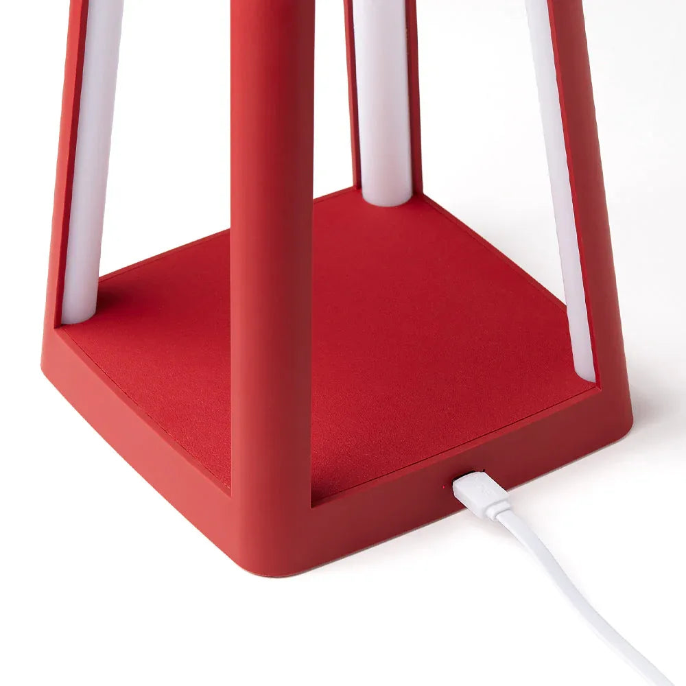 Lexon Lantern Portable Lamp With Built-In Wireless Charger - Red - Mekamart Australia