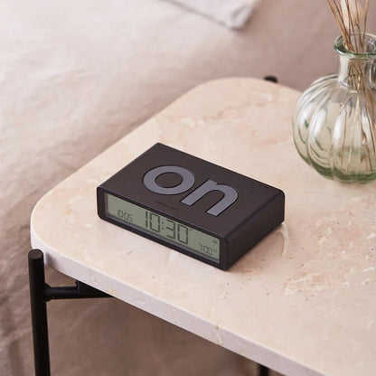 Lexon Flip Classic Reversible Alarm Clock - Black - Mekamart Australia