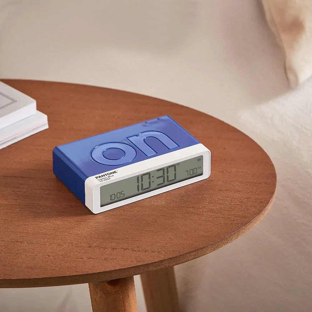 Lexon Flip Classic Reversible Alarm Clock PANTONE - Classic Blue - Mekamart Australia