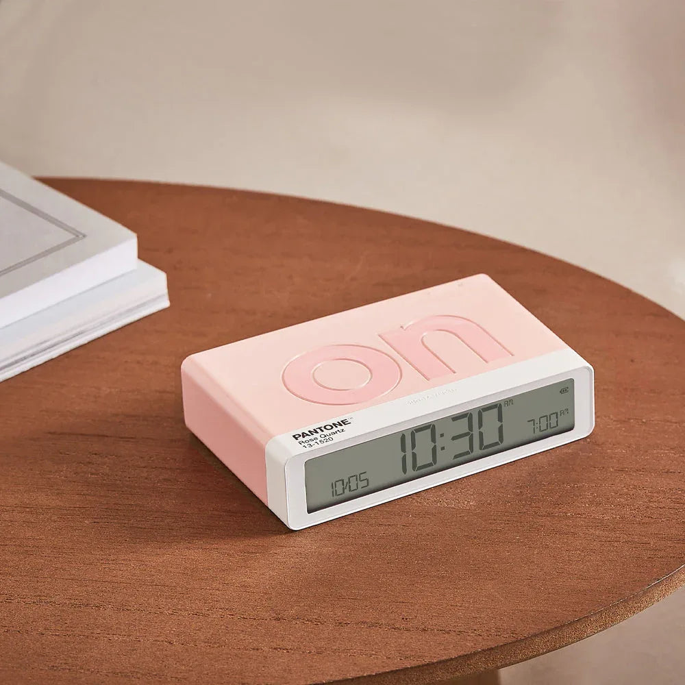 Lexon Flip Classic Reversible Alarm Clock PANTONE - Rose Pink - Mekamart Australia