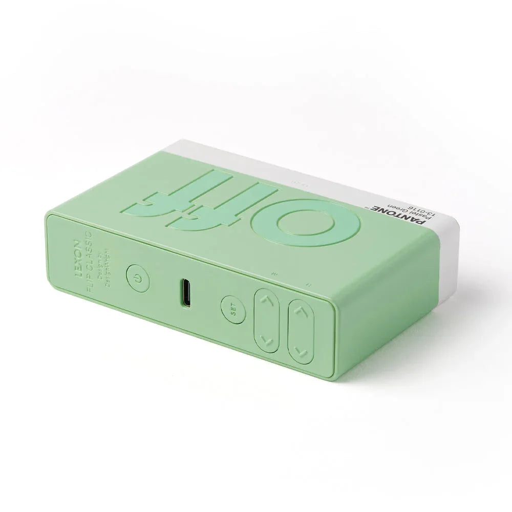 Lexon Flip Classic Reversible Alarm Clock PANTONE - Green - Mekamart Australia