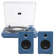 Victrola Automatic Turntable + Victrola Tempo Bookshelf Speakers Bundle - Blue