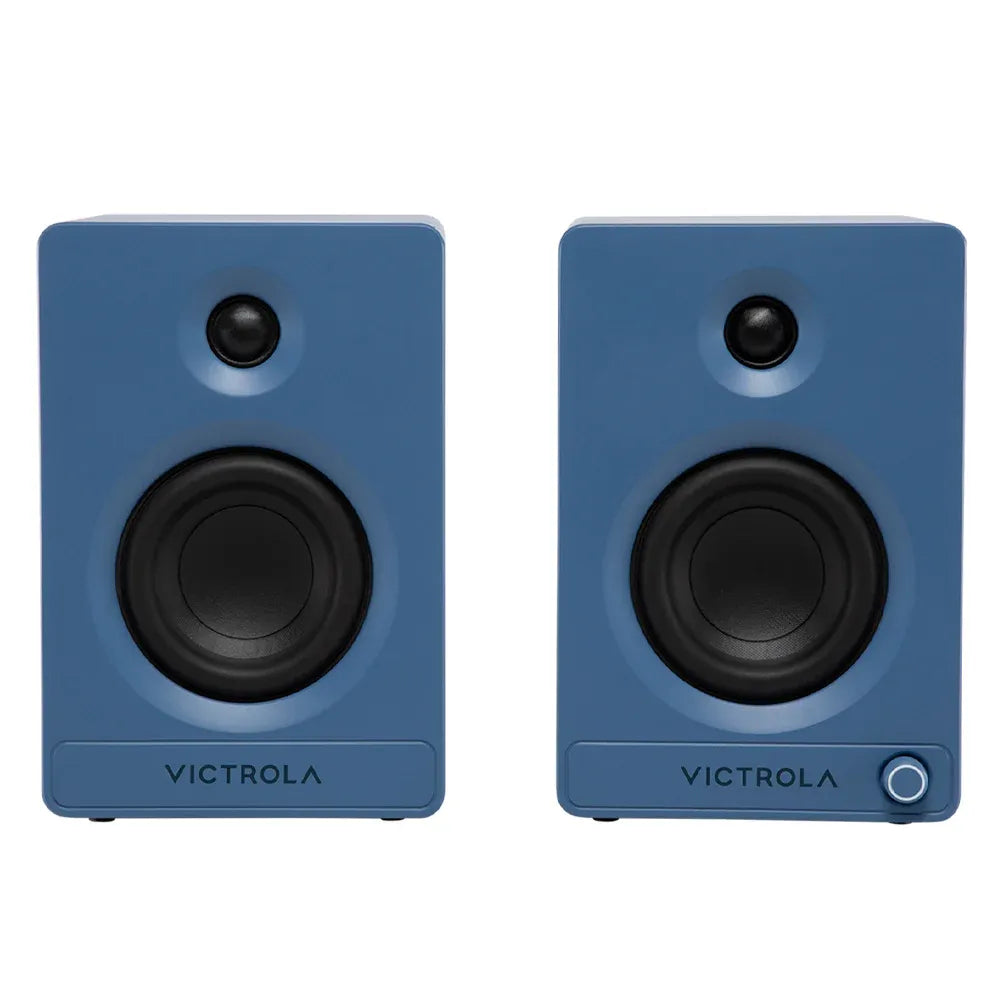 Victrola Automatic Turntable + Victrola Tempo Bookshelf Speakers Bundle - Blue