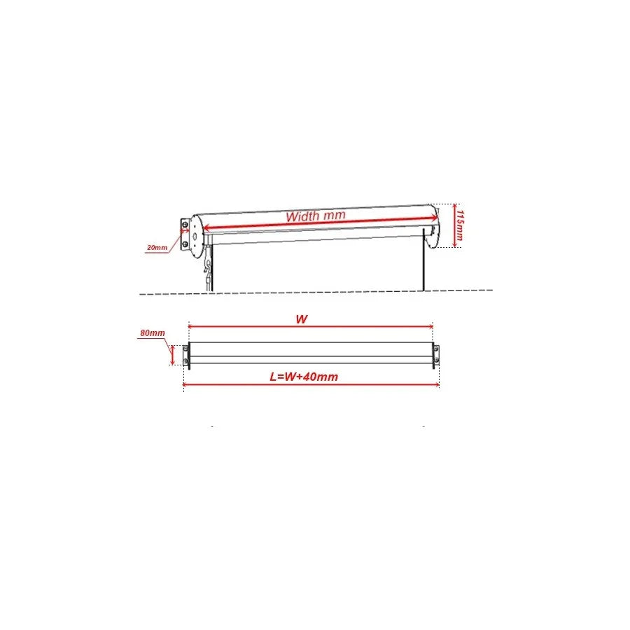 Outdoor Roller Blind Sun Screen Awning With Aluminium Hood 1.8, - Mekamart Australia