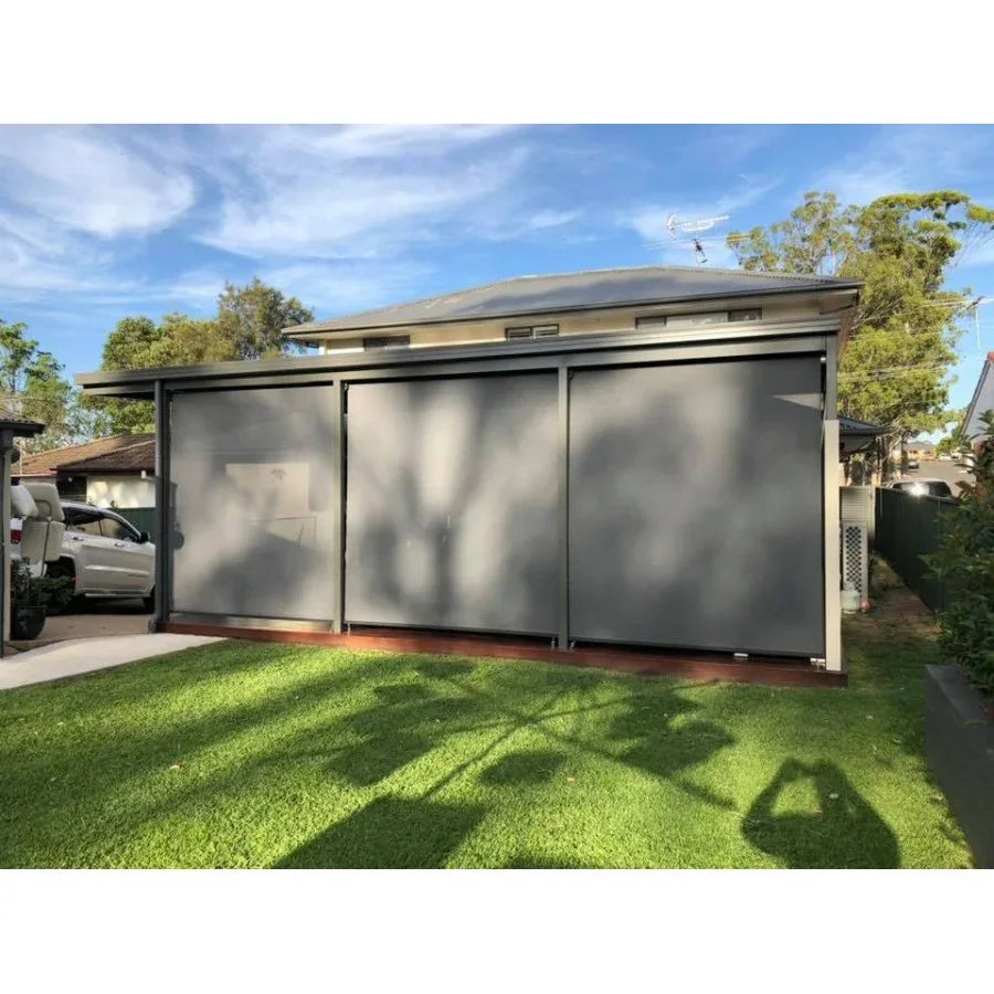 Outdoor Roller Blind Sun Screen Awning With Aluminium Hood - Mekamart Australia