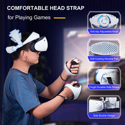 DEVASO Adjustable Head Strap for Playstation VR2, Reduced Pressure Lightweight - Mekamart Australia