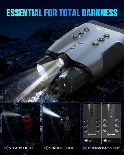 CIGMAN True 4K Night Vision Binoculars,Infrared Goggles with Full-Color Low-Light Imaging, 7-Layer Coated Lens,18H Battery for Wildlife, Security, Outdoor Adventure