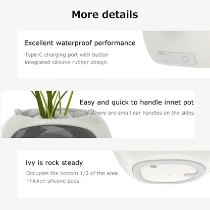 Intelligent Flower Pot, Electronic Bud, Maintenance Plant Assistant, Fun Interactive Flower Pot, Indoor Green Planting Monitoring, LCD Screen Display, Cell Phone APP Connection (Pink) - Mekamart Australia