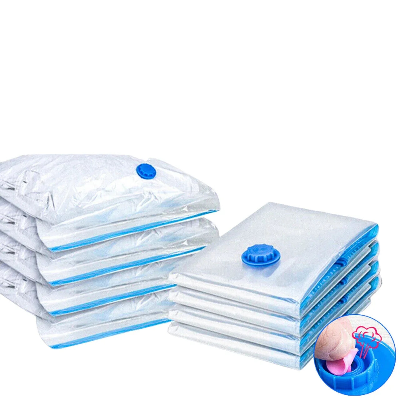 9 Pk Space Saver Vacuum Sealer Storage Bag Kit with Dyson Adaptor - Mekamart Australia