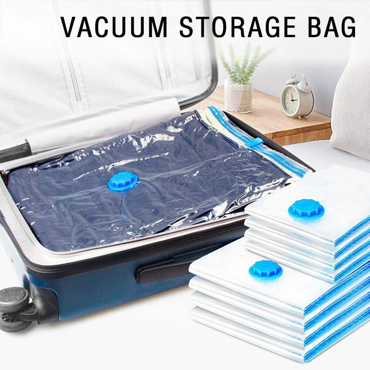 9 Pack Space Saver Vacuum Seal Storage Bag Kit, 2 Large, 5 Medium & 2 Small - Mekamart Australia