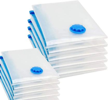 9 Pack Space Saver Vacuum Seal Storage Bag Kit, 2 Large, 5 Medium & 2 Small - Mekamart Australia