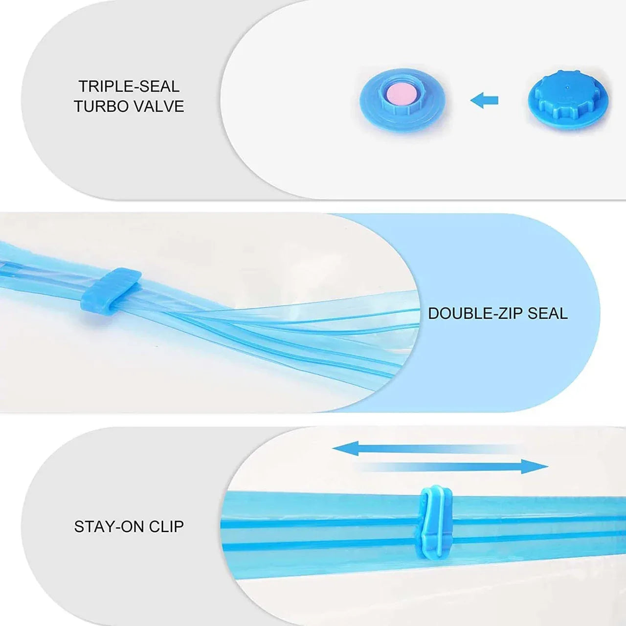 9 Pack Space Saver Vacuum Seal Storage Bag Kit, 2 Large, 5 Medium & 2 Small - Mekamart Australia