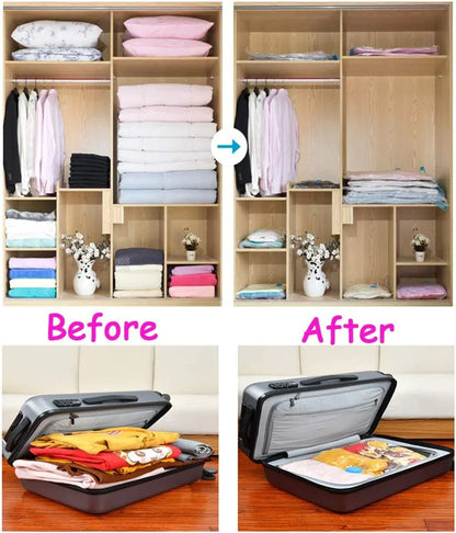 9 Pack Space Saver Vacuum Seal Storage Bag Kit, 2 Large, 5 Medium & 2 Small - Mekamart Australia