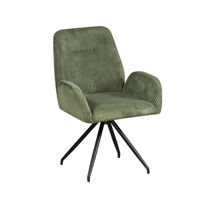 Dining Chair Linen Fabric Upholstered Seat Powder Coated Iron Legs - Mekamart Australia