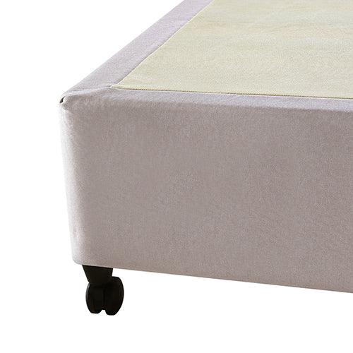 Mattress Base Ensemble Double Size Solid Wooden Slat in Beige with Removable Cover - Mekamart Australia