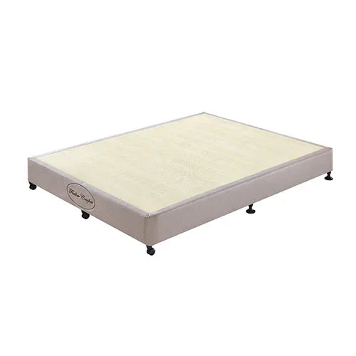 Mattress Base Ensemble Queen Size Solid Wooden Slat in Beige with Removable Cover - Mekamart Australia