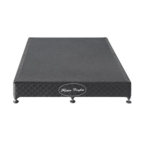 Mattress Base Ensemble Queen Size Solid Wooden Slat in Charcoal with Removable Cover - Mekamart Australia