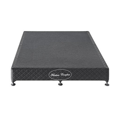 Mattress Base Ensemble Queen Size Solid Wooden Slat in Charcoal with Removable Cover - Mekamart Australia