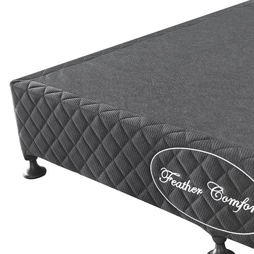 Mattress Base Ensemble Queen Size Solid Wooden Slat in Charcoal with Removable Cover - Mekamart Australia