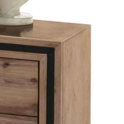4 Pieces Bedroom Suite Queen Size Silver Brush in Acacia Wood Construction Bed, Bedside Table & Dresser - Mekamart Australia