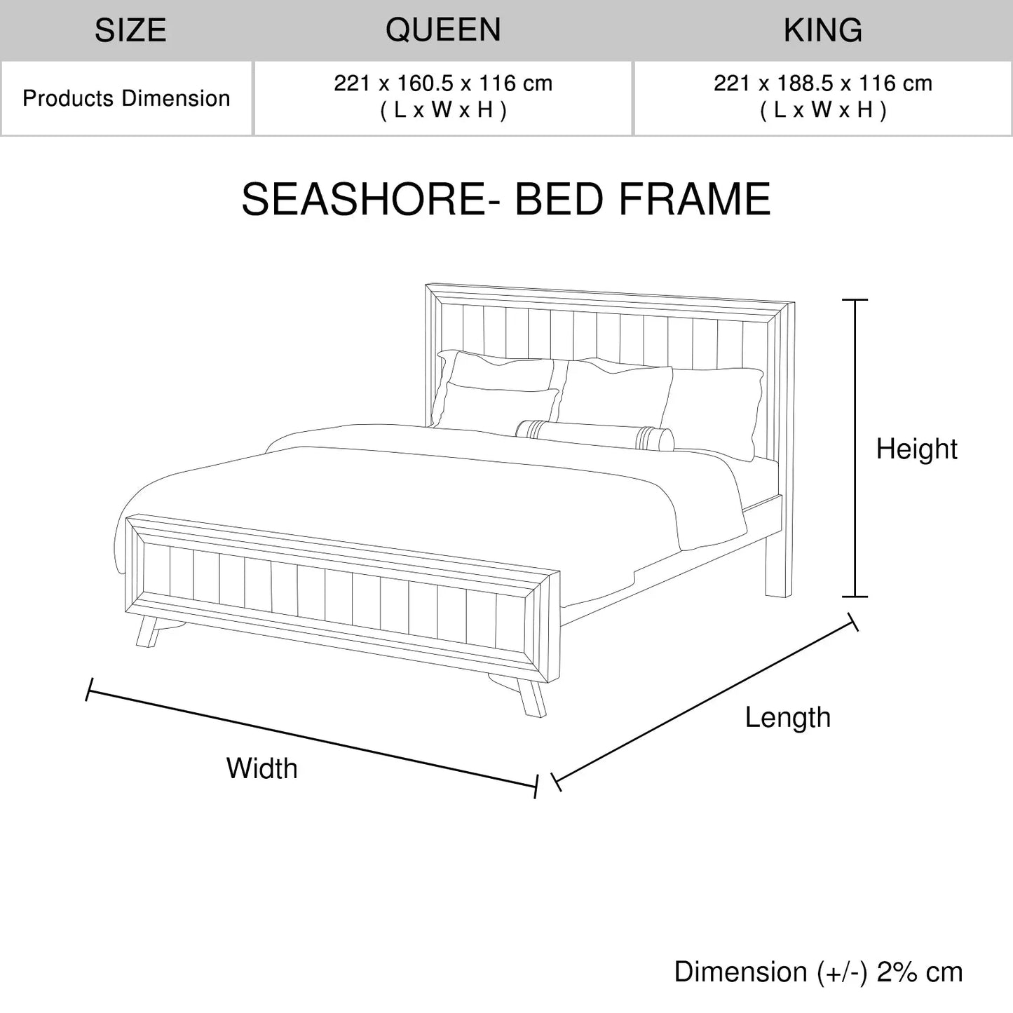 5 Pieces Bedroom Suite Queen Size Silver Brush in Acacia Wood Construction Bed, Bedside Table, Tallboy & Dresser - Mekamart Australia