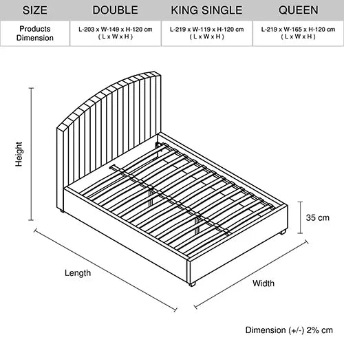 Camelia Double Size Bed Frame Pink Velvet Upholstery High Headboard Quality Slats Metal Structure - Mekamart Australia