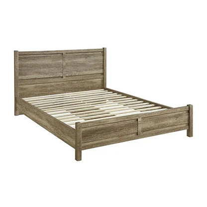 Double Size Bed Frame Natural Wood like MDF in Oak Colour - Mekamart Australia