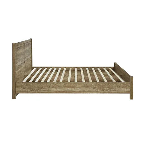Queen Size Bed Frame Natural Wood like MDF in Oak Colour - Mekamart Australia