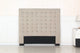Bed Head Double Beige Headboard Upholstery Fabric Tufted Buttons - Mekamart Australia