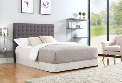 Bed Head King Charcoal Headboard Upholstery Fabric Tufted Buttons - Mekamart Australia