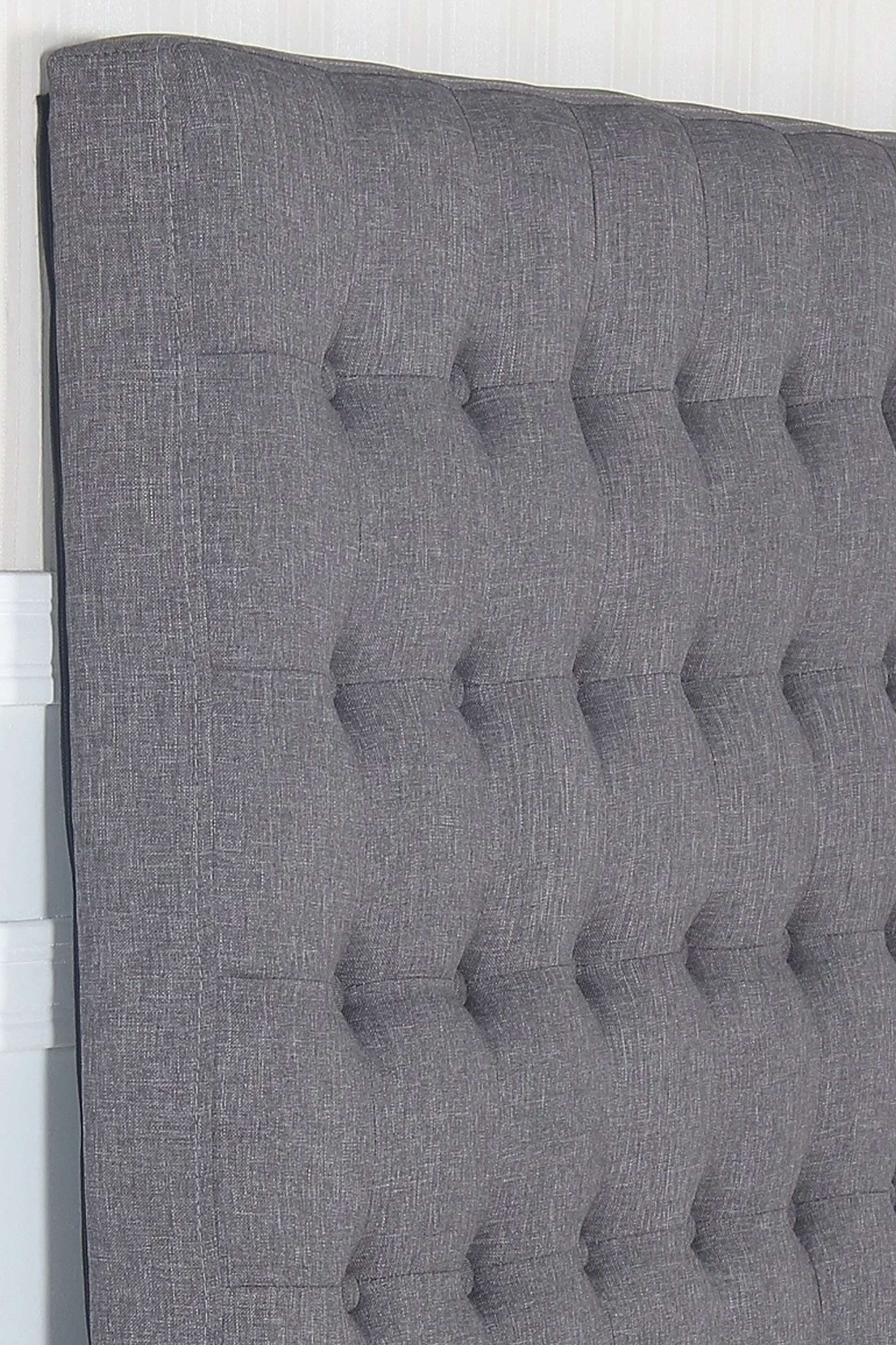 Bed Head King Charcoal Headboard Upholstery Fabric Tufted Buttons - Mekamart Australia
