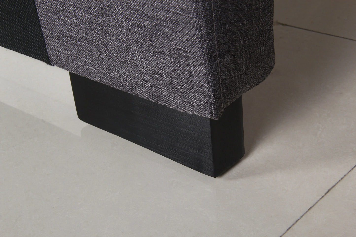 Bed Head King Charcoal Headboard Upholstery Fabric Tufted Buttons - Mekamart Australia