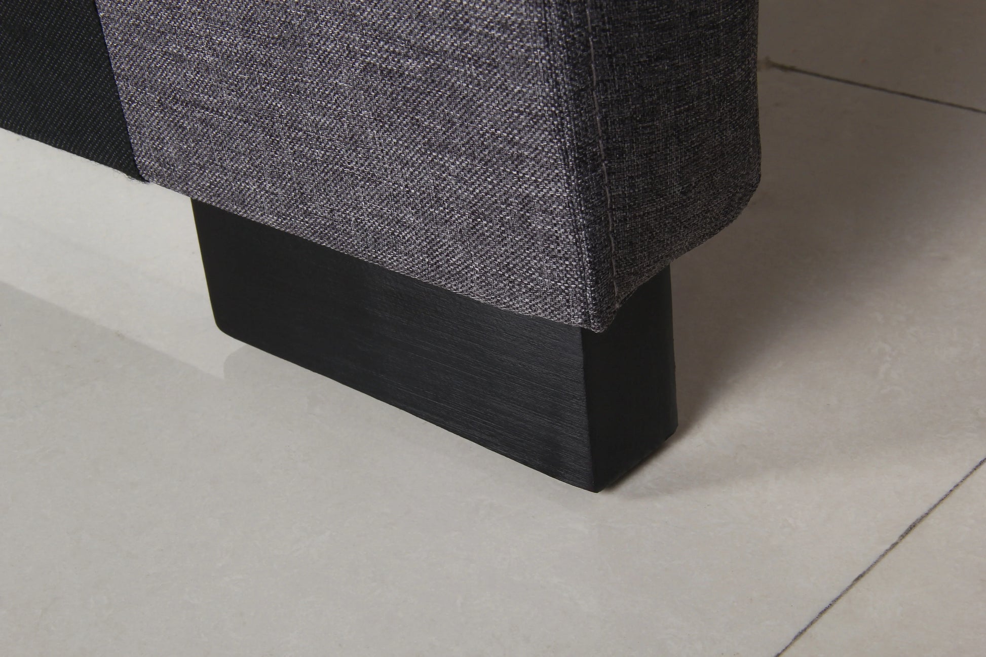 Bed Head King Charcoal Headboard Upholstery Fabric Tufted Buttons - Mekamart Australia