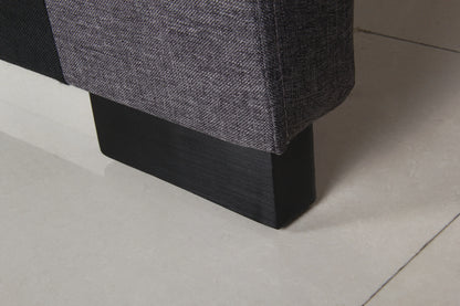 Bed Head King Charcoal Headboard Upholstery Fabric Tufted Buttons - Mekamart Australia