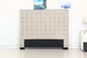Bed Head Queen Beige Headboard Upholstery Fabric Tufted Buttons - Mekamart Australia