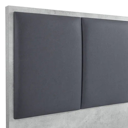 Queen Bed Frame Fabric Upholstery MDF in Cement Colour - Mekamart Australia