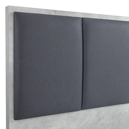 Queen Bed Frame Fabric Upholstery MDF in Cement Colour - Mekamart Australia