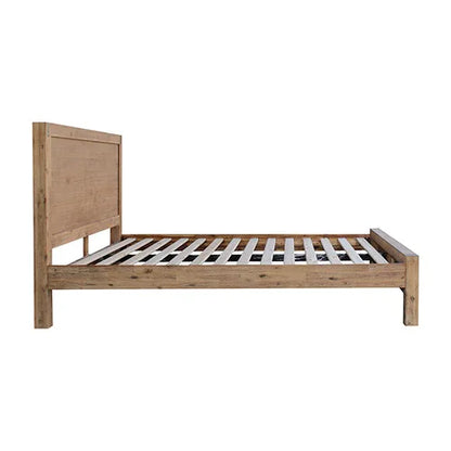 Bed Frame King Single Size in Solid Wood Veneered Acacia Bedroom Timber Slat in Oak - Mekamart Australia