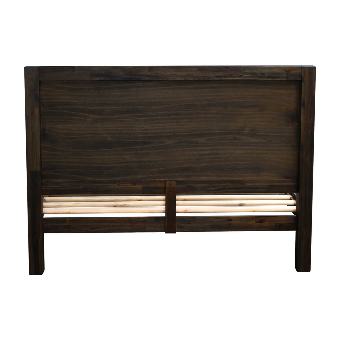 Bed Frame Queen Size in Solid Wood Veneered Acacia Bedroom Timber Slat in Chocolate - Mekamart Australia
