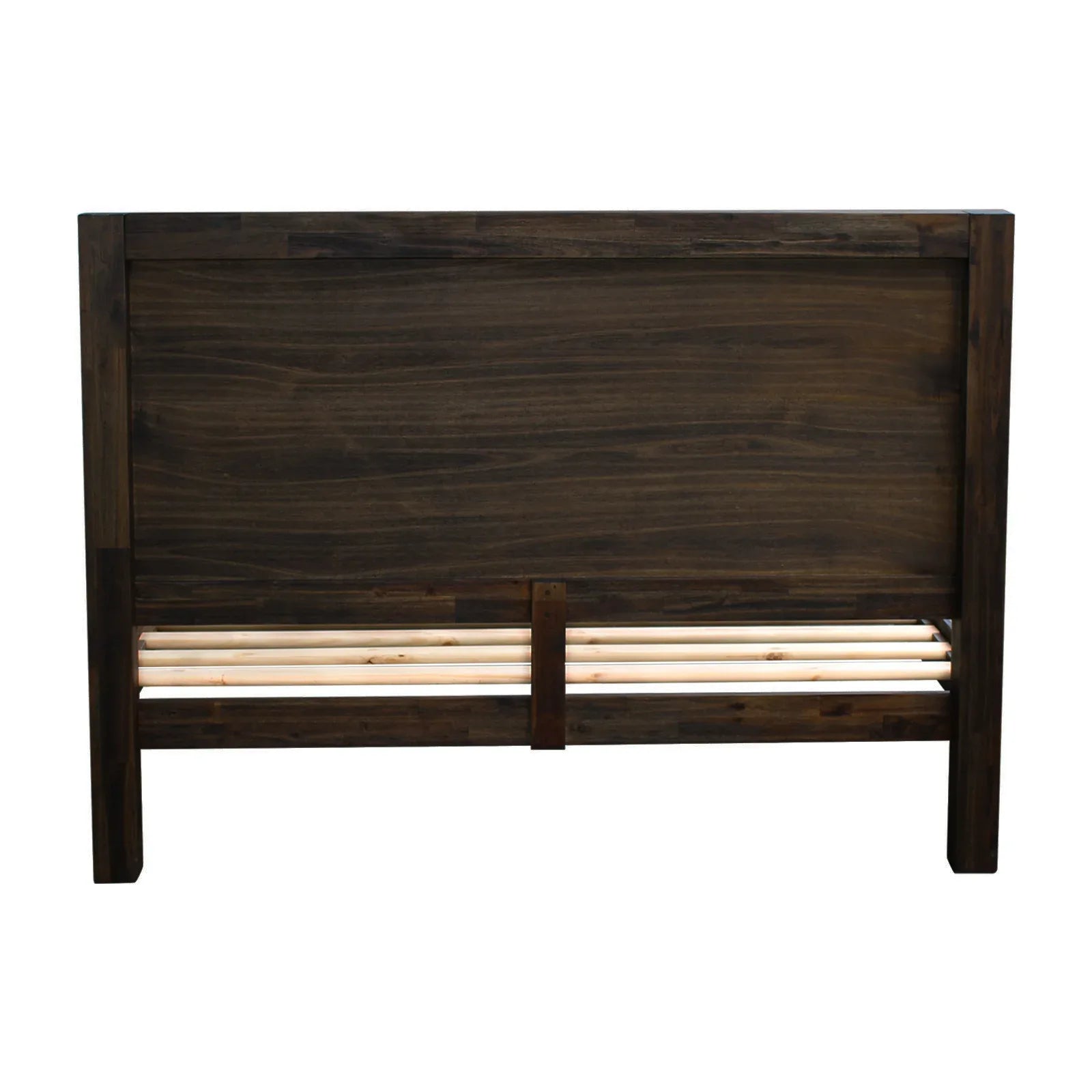 Bed Frame Queen Size in Solid Wood Veneered Acacia Bedroom Timber Slat in Chocolate - Mekamart Australia