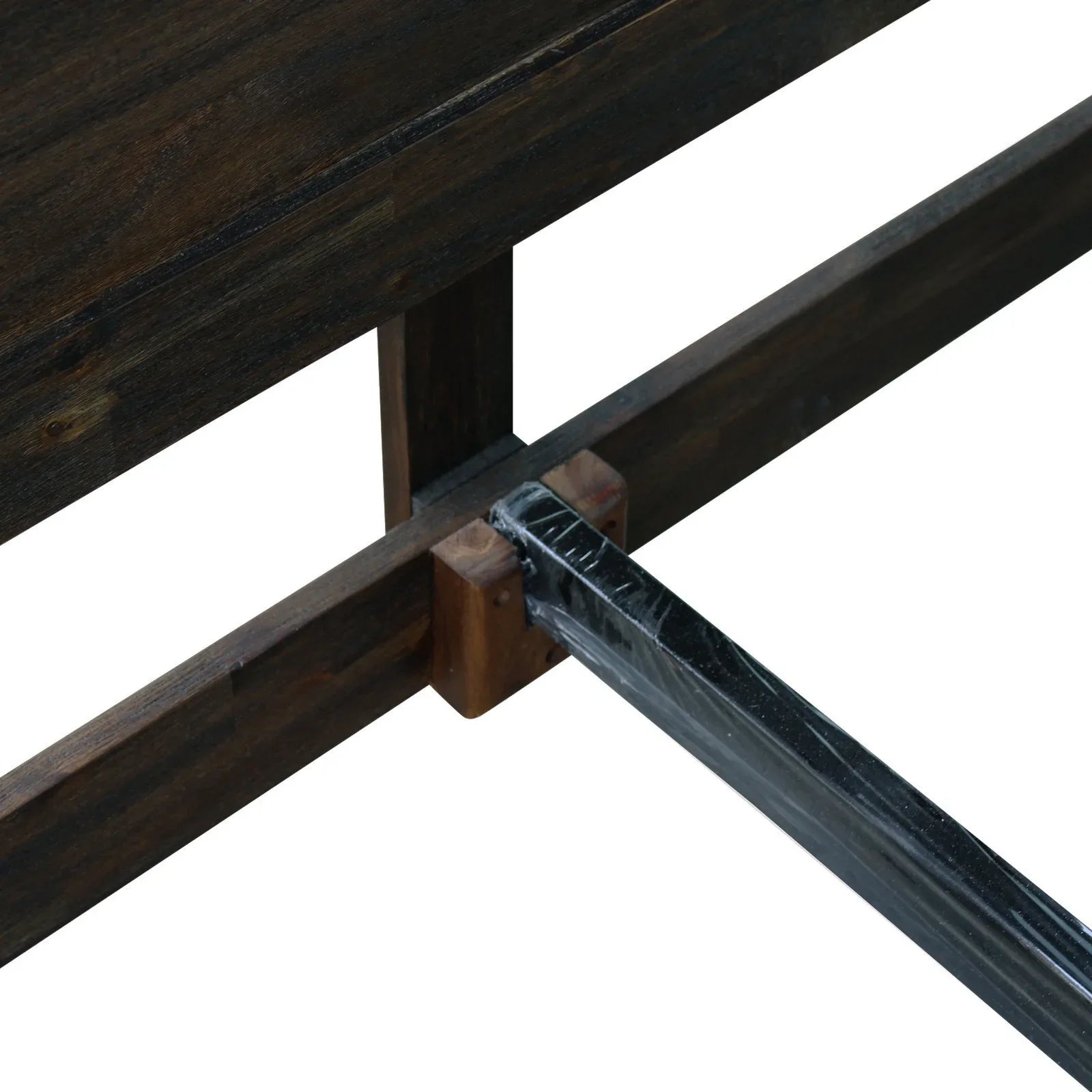 Bed Frame Queen Size in Solid Wood Veneered Acacia Bedroom Timber Slat in Chocolate - Mekamart Australia