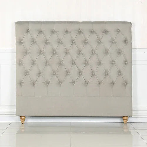 Bed Head Double Size French Provincial Headboard Upholsterd Fabric Beige - Mekamart Australia
