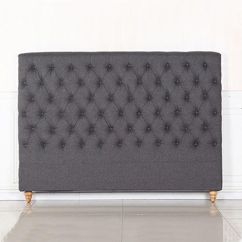 Bed Head King Size French Provincial Headboard Upholsterd Fabric Charcoal - Mekamart Australia