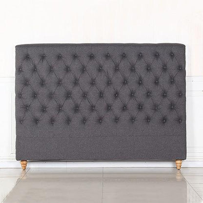 Bed Head King Size French Provincial Headboard Upholsterd Fabric Charcoal - Mekamart Australia