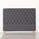 Bed Head King Size French Provincial Headboard Upholsterd Fabric Charcoal - Mekamart Australia