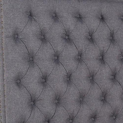 Bed Head King Size French Provincial Headboard Upholsterd Fabric Charcoal - Mekamart Australia