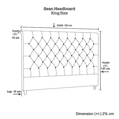 Bed Head King Size French Provincial Headboard Upholsterd Fabric Charcoal - Mekamart Australia