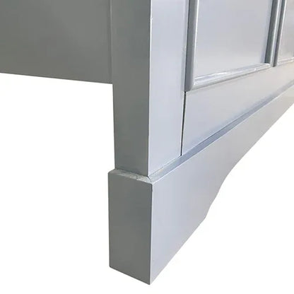 King Bed Frame in Solid Wood with Slats Support in Grey colour - Mekamart Australia