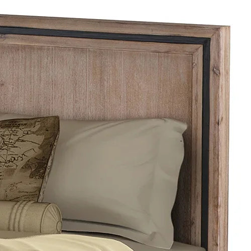 Queen Size Silver Brush Bed Frame in Acacia Wood Construction - Mekamart Australia