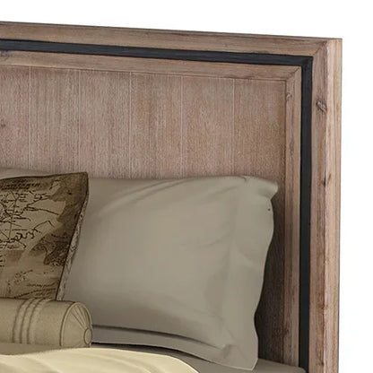 Queen Size Silver Brush Bed Frame in Acacia Wood Construction - Mekamart Australia